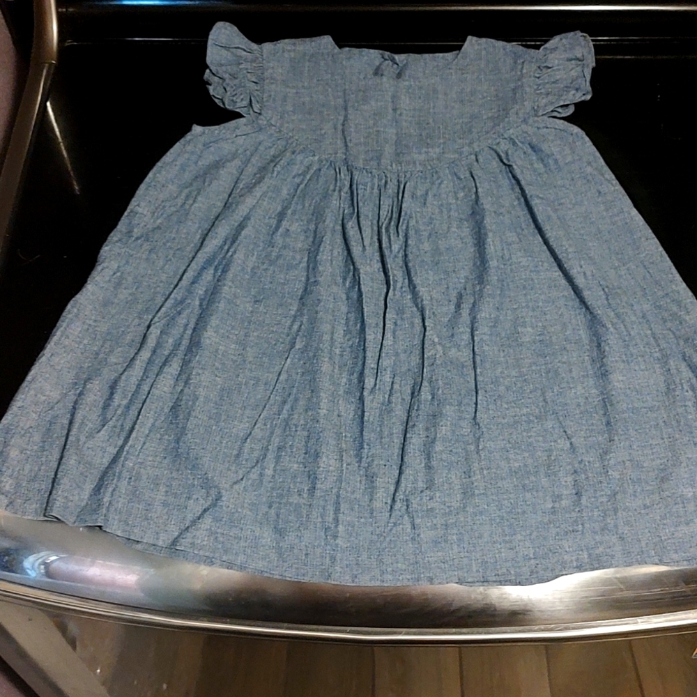 Denim flutter sleeve shirt